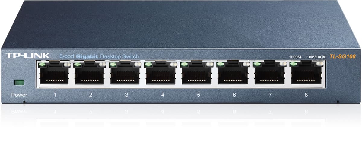 TP-Link TL-SG108 8 Port Gigabit Masaüstü Switch (Çelik Kasa)