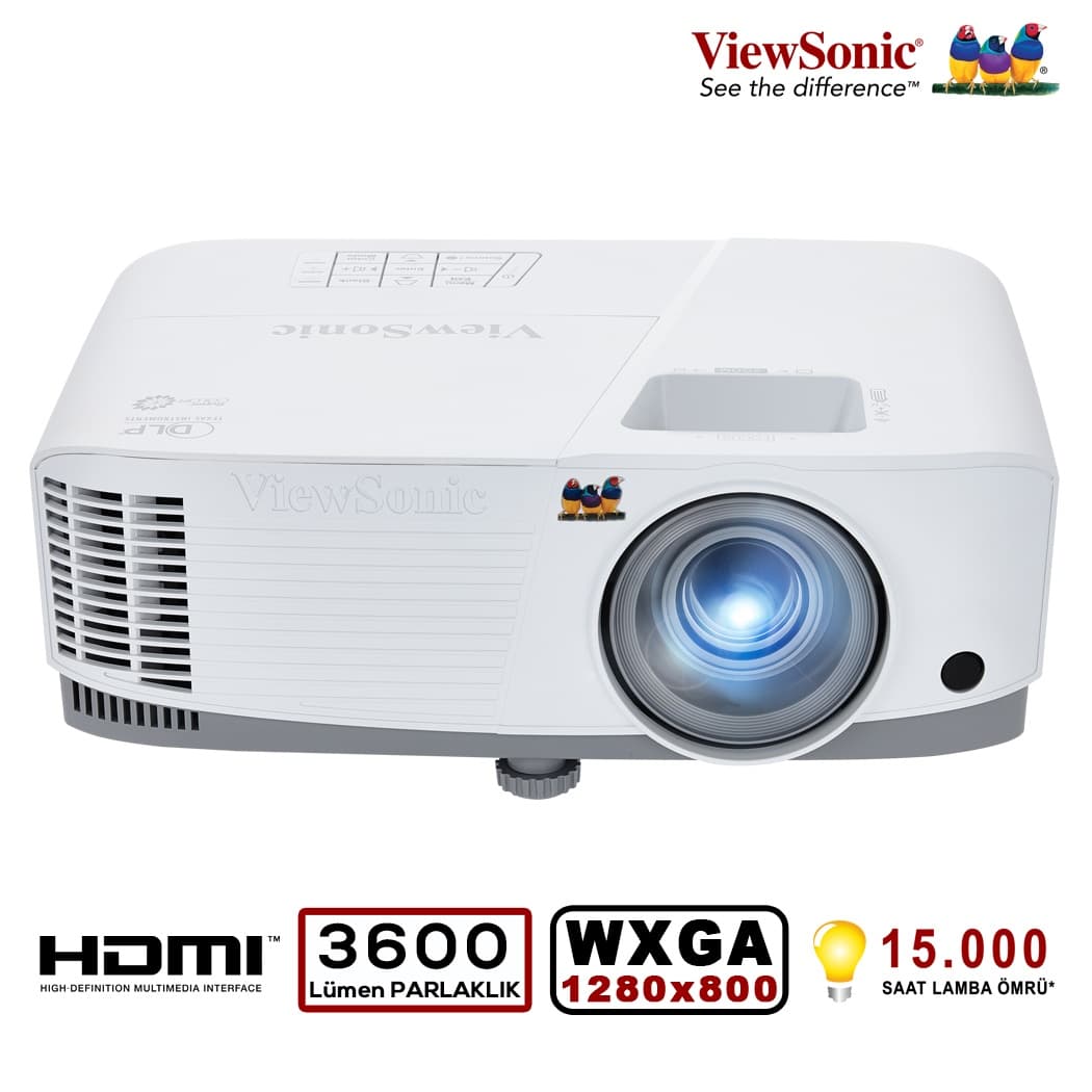 Viewsonic PA503W DLP Wxga 1280X800 4000AL HDMI 3D 22.000:1 Hoparlör Projeksiyon