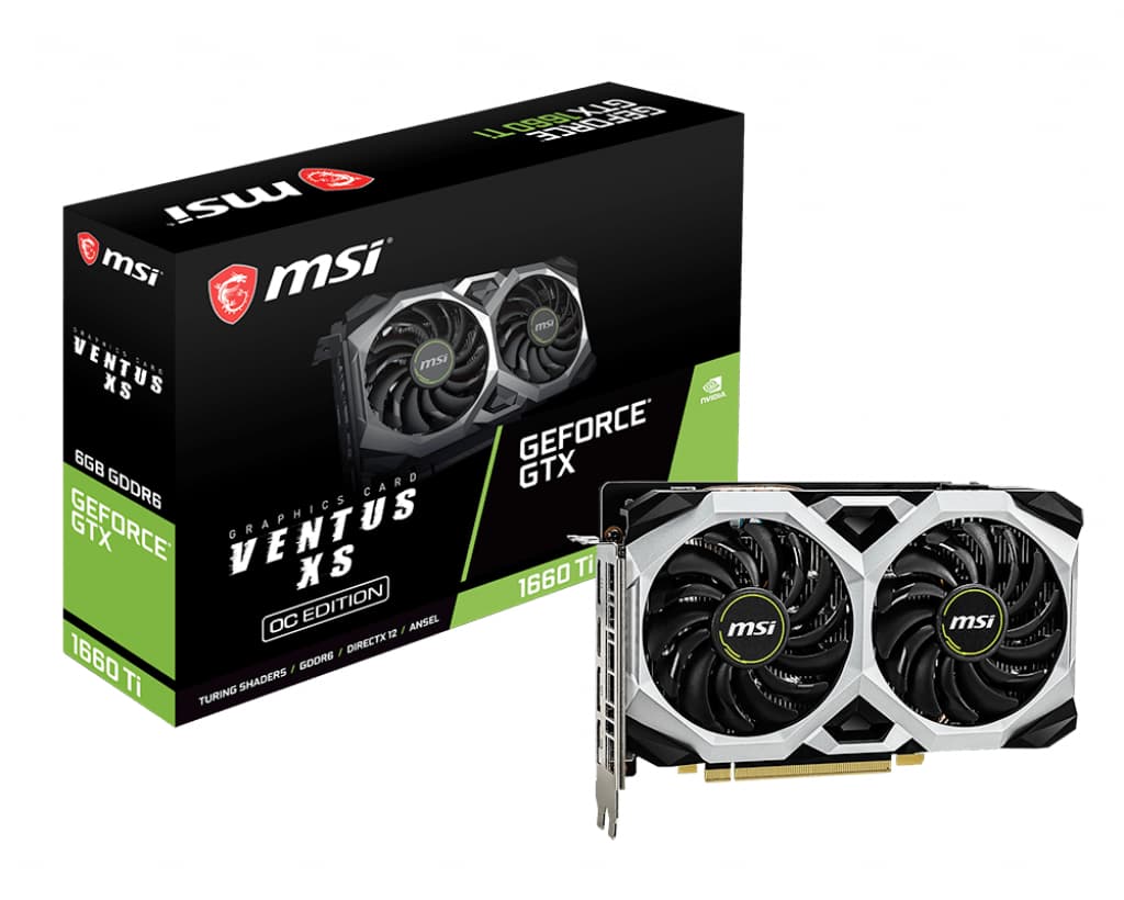 MSI VGA Geforce GTX 1660 Ti Ventus XS 6G GTX 1660 Ti 6GB GDDR6 192B DX12 PCIE 3.0 X16 (1XHDMI 3XDP)