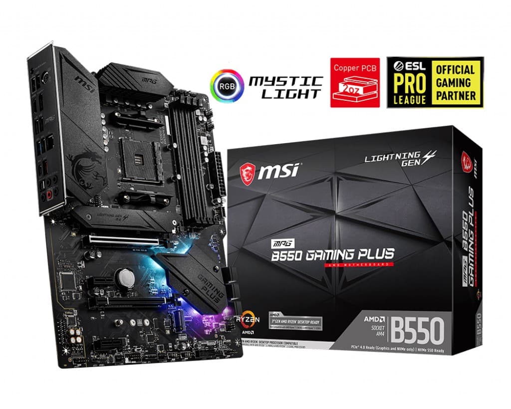 MSI MB MPG B550 Gaming Plus AM4 DDR4 4400(OC) HDMI DP M.2 USB3.2 RGB ATX