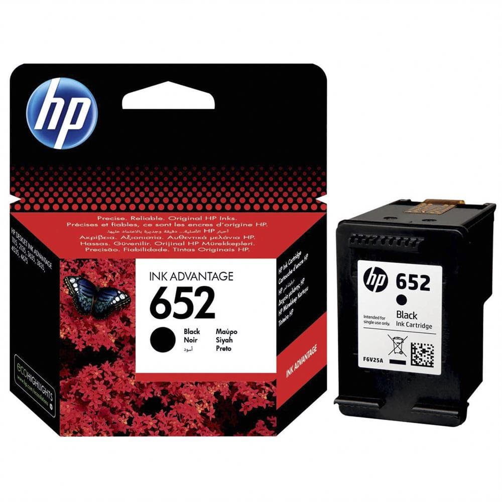 HP F6V25AE (652) Siyah Murekkep Kartusu 360 Sayfa