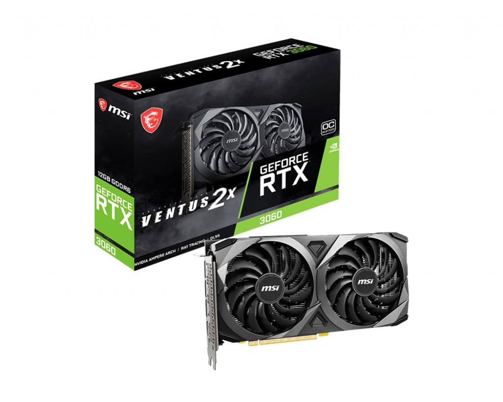 MSI VGA Geforce RTX 3060 Ventus 2X 12G Oc RTX 3060 12GB GDDR6 192B DX12 PCIE 4.0 X16 (3XDP 1XHDMI)