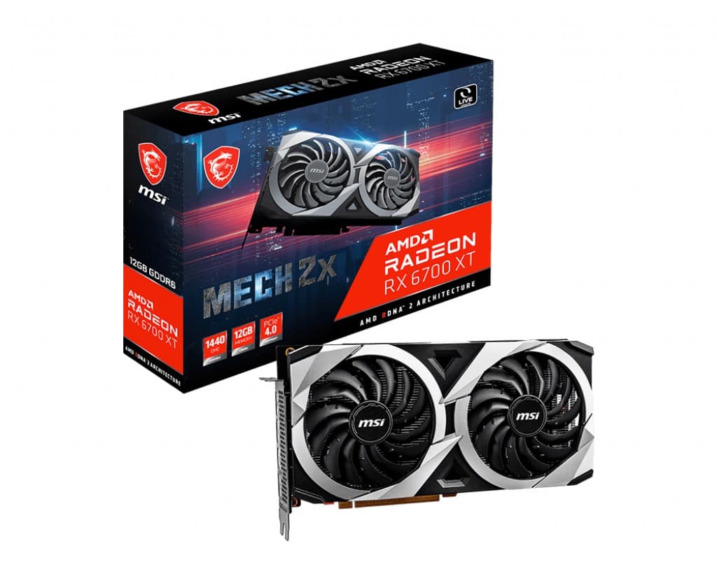 MSI VGA Radeon RX 6700 XT Mech 2X 12G RX 6700 XT 12GB GDDR6 192B PCIE 4.0 X16 (3XDP 1XHDMI)