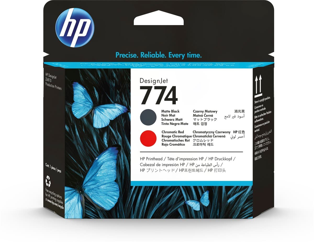 HP P2V97A (774) Siyah Krom Kirmizi Designjet Baski Kafasi