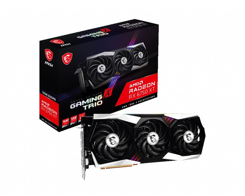 MSI VGA Radeon RX 6750 XT Gaming X Trio 12G RX 6750 XT 12GB GDDR6 192B PCIE 4.0 X16 (3XDP 1XHDMI)