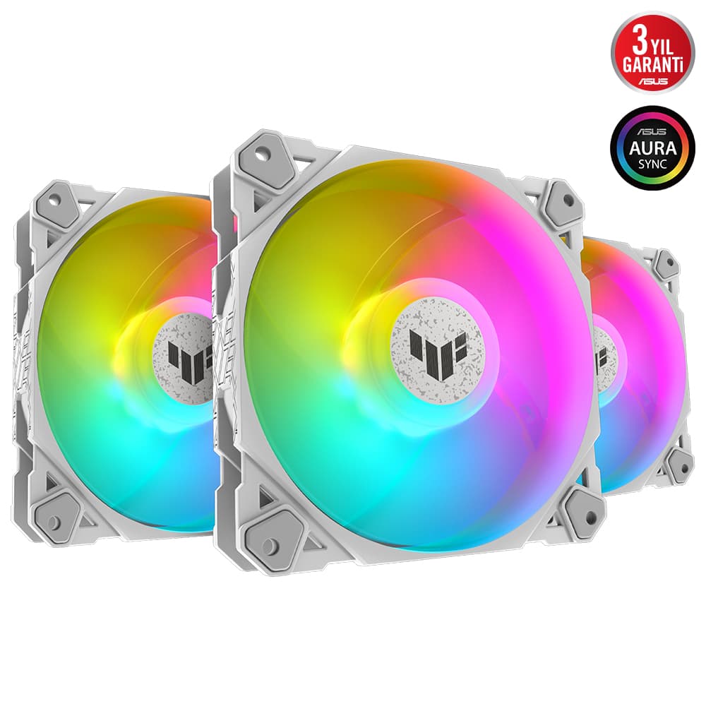 Asus Tuf TF120 Soğutucu Kasa Radyatör Fani Beyaz Adreslenebilir ARGB 120MM 3 İn 1