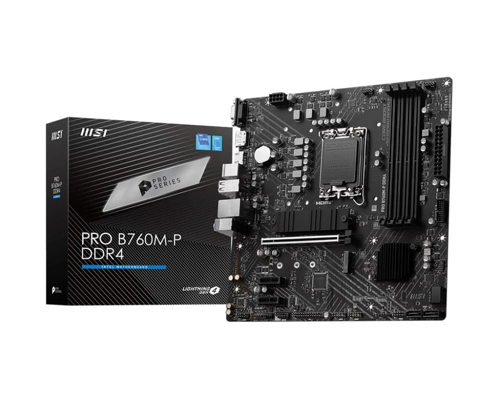 MSI MB PRO B760M-P DDR4 Soket 1700 DDR4 4800(OC) PCI-E ,M.2 USB3.2 HDMI,DP,VGA 1X 1G LAN Matx