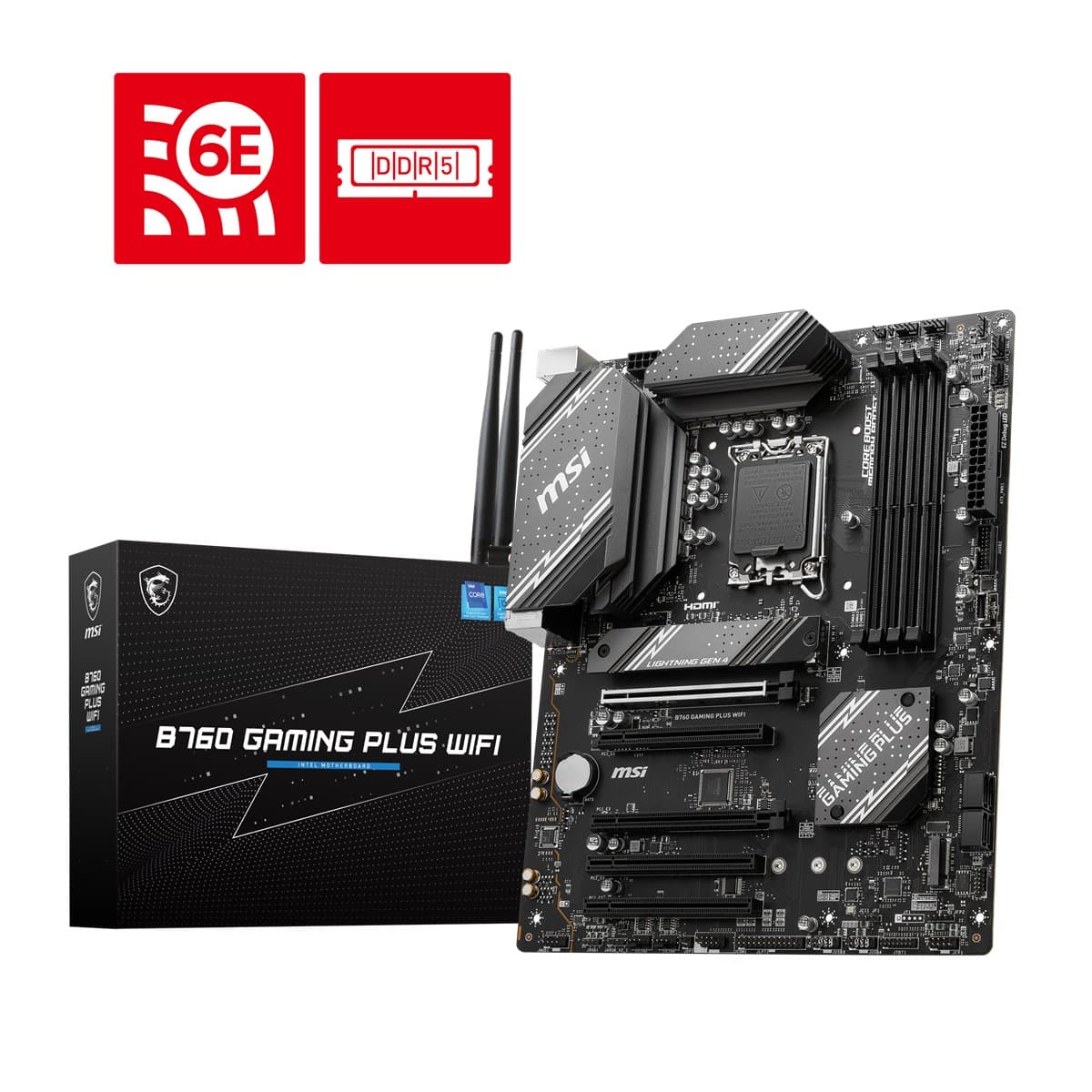 MSI MB B760 Gaming Plus WIFI Soket 1700 DDR5 6800(OC) PCI-E ,M.2 USB3.2 HDMI,DP 1X 2.5G LAN Wi-Fi 6E ATX