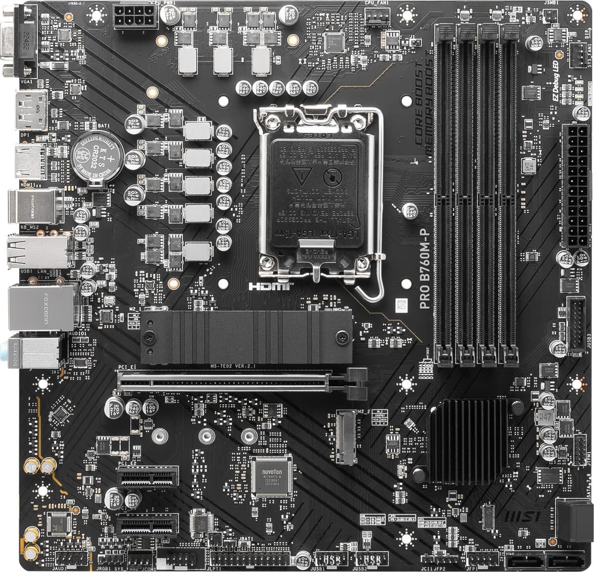 MSI MB PRO B760M-P Soket 1700 DDR5 6800(OC) PCI-E ,M.2 USB3.2 HDMI,DP,VGA 1X 1G LAN Matx