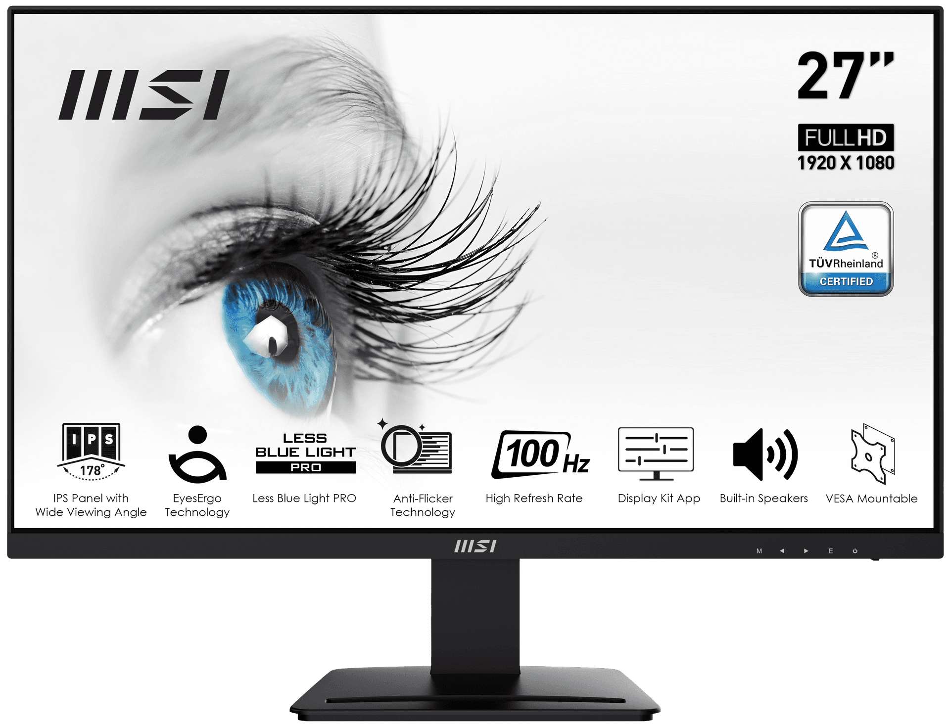 MSI 27 PRO MP273A 1920x1080 (FHD) 16:9 FLAT IPS 100HZ 1MS FREESYNC MONITOR