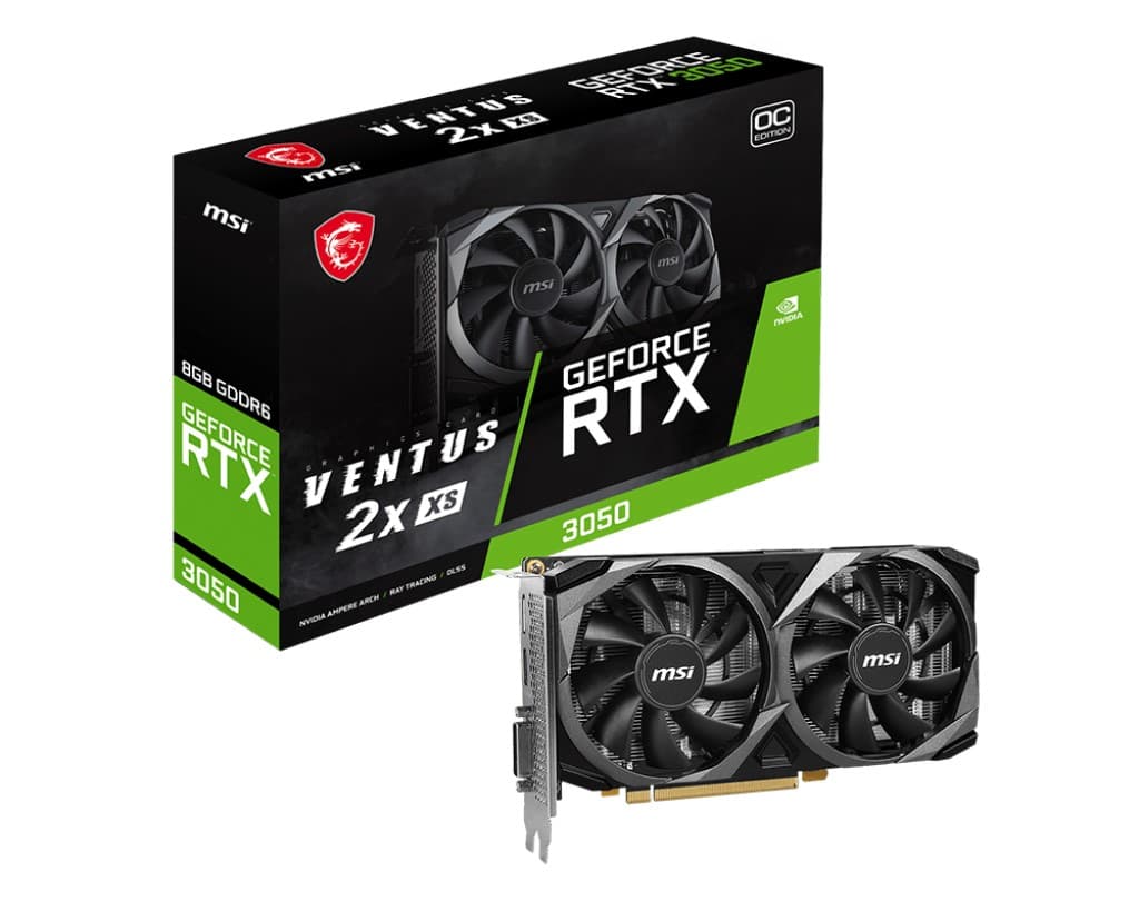 MSI VGA Geforce RTX 3050 Ventus 2X XS 8G Oc RTX 3050 8GB GDDR6 128B DX12 PCIE 4.0 X8 (1XDP 1XHDMI 1XDL-DVI-D)