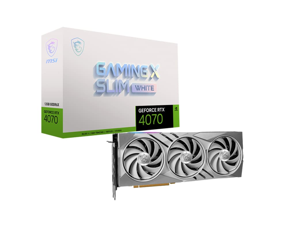 MSI VGA Geforce RTX 4070 Gaming X Slim White RTX 4070 12GB GDDR6X 192B DX12 PCIE 4.0 X16 (3XDP 1XHDMI)