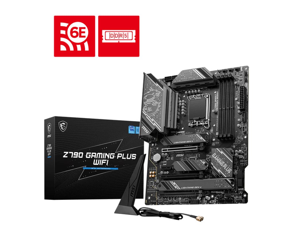 MSI MB Z790 Gaming Plus WIFI Soket 1700 DDR5 7200MHZ(OC) PCI-E GEN5 M.2 USB3.2 DP HDMI 1X2.5G LAN Wi-Fi 6E ATX