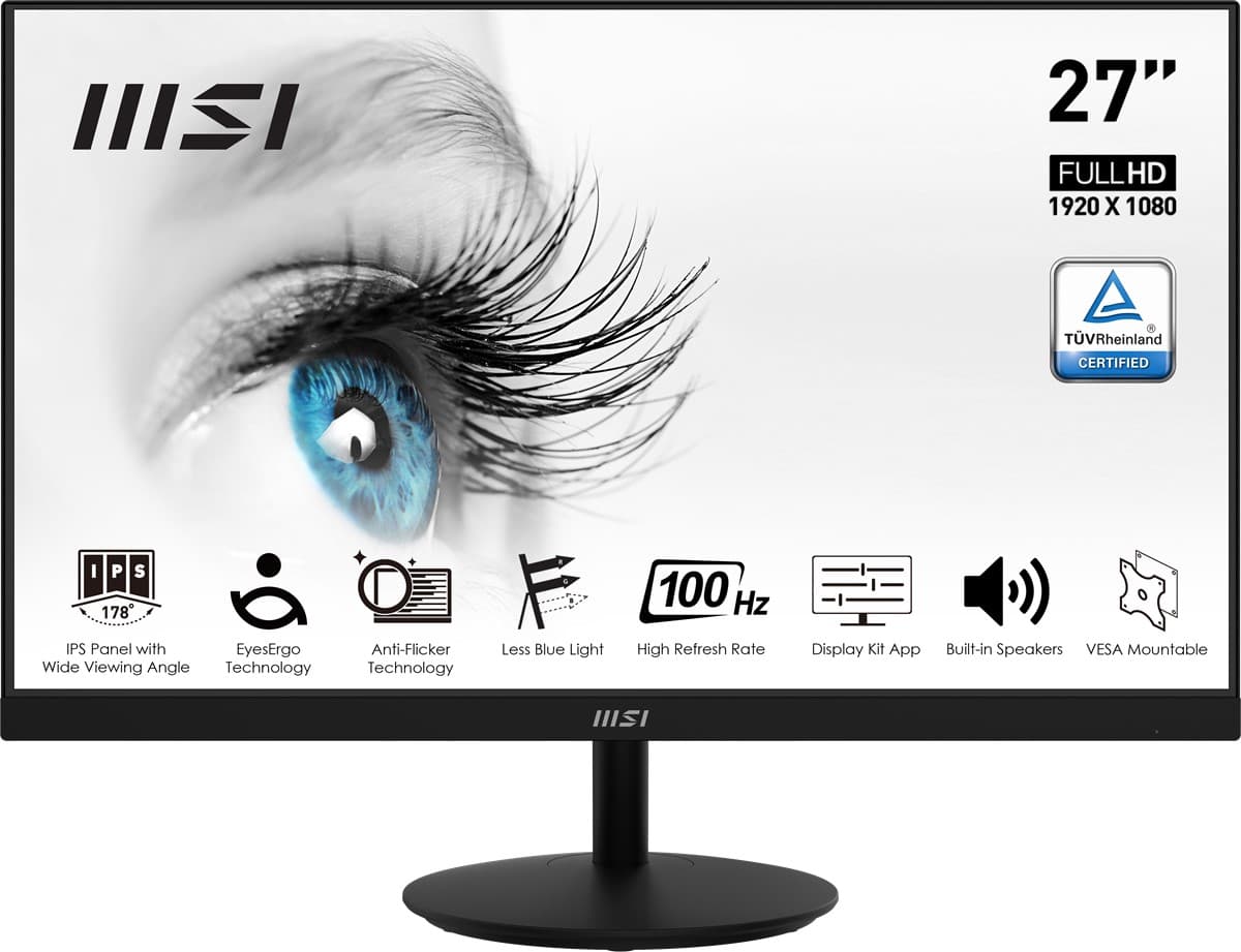 MSI 27 PRO MP271A 1920x1080 (FHD) 16:9 FLAT IPS 100HZ 1MS ADAPTIVE-SYNC MONITOR