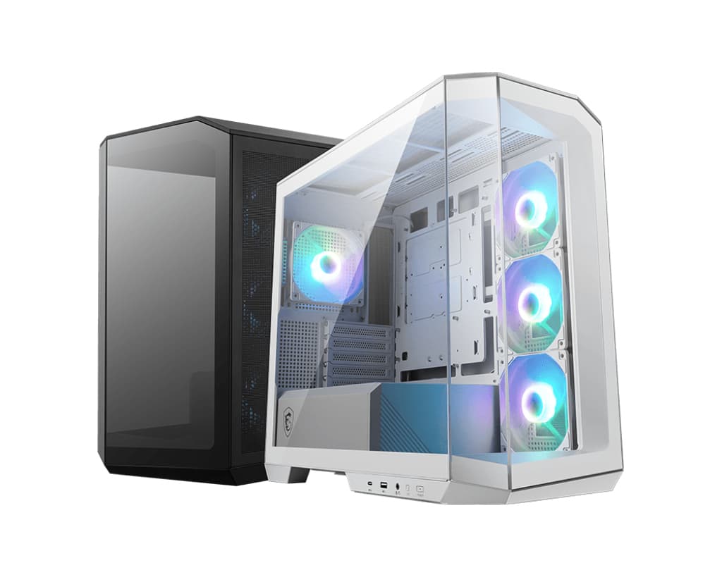 MSI Mag Pano M100R PZ White Temperli Cam 3X120MM 1X120MM ARGB Fan Matx Beyaz Panoramik Gaming Bilgisayar Kasasi