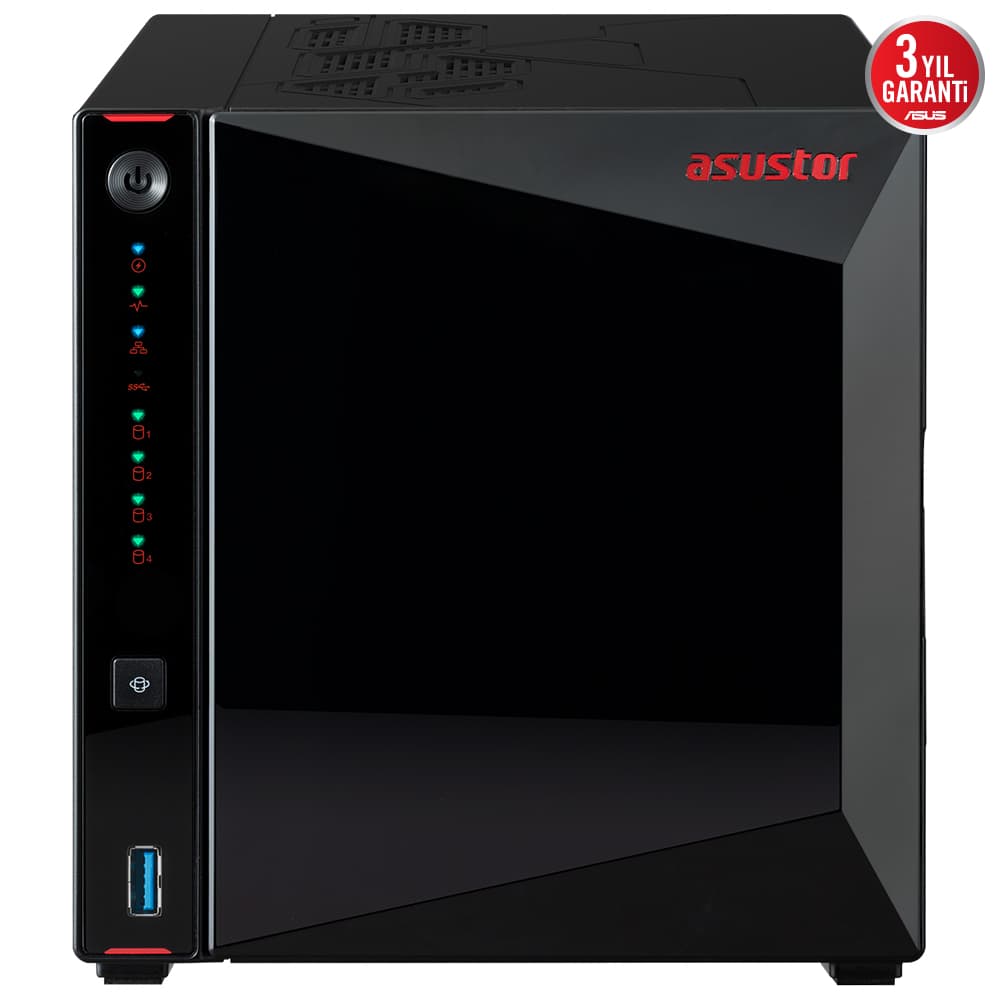 Asus AS5404T İntel N5105 4 YUVALI(4X22TB Desteğı) 4GB DDR4(8GB RAM Desteğı) M.2 X4 2.5GBE X2 USB 3.2 X2 HDMI 2.0B X1