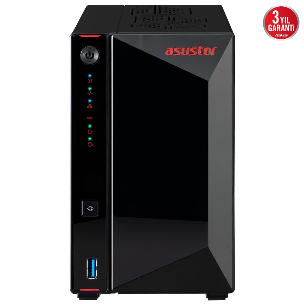 Asus AS5402T İntel N5105 2 YUVALI(2X22TB Desteğı) 4GB DDR4(8GB RAM Desteğı) M.2 X4 2.5GBE X2 USB 3.2 X2 HDMI 2.0B X1