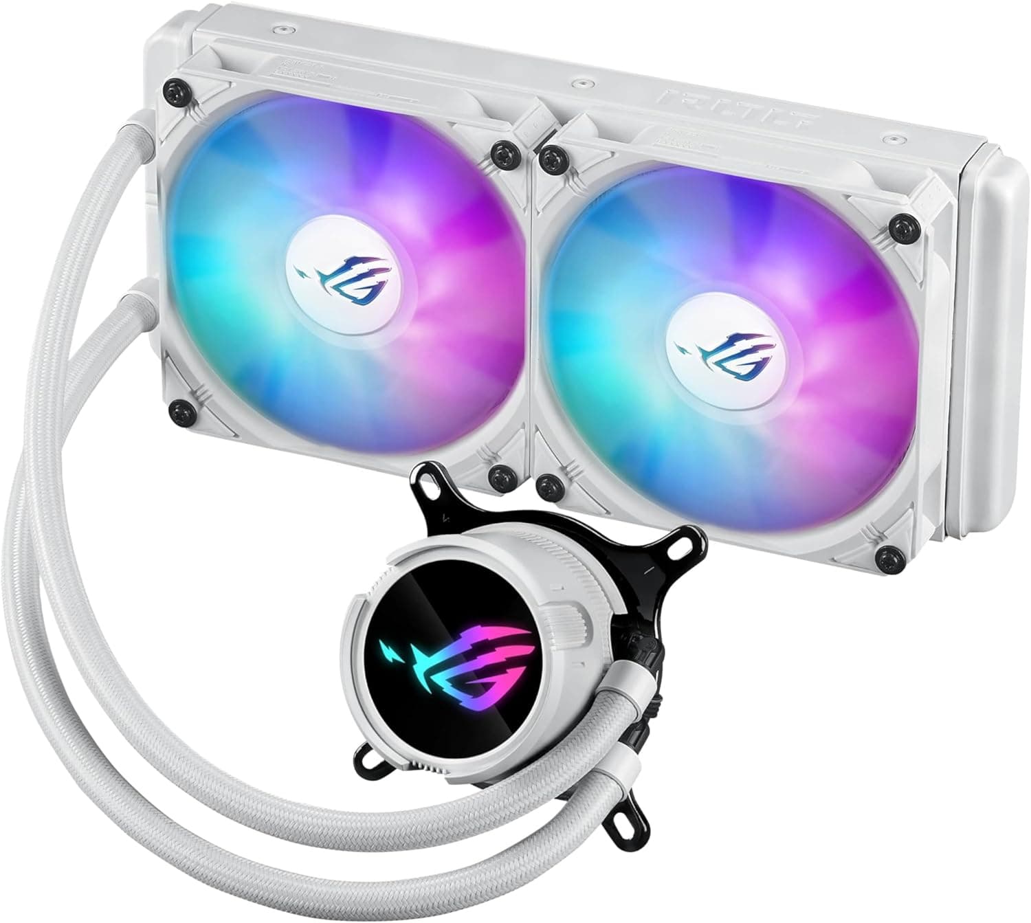 Asus Rog Strix LC III 240 ARGB Aura Sync RGB 120MM*2 Adreslenebilir RGB Fan CPU Sivi Soğutucusu Beyaz 6 Yil Garanti