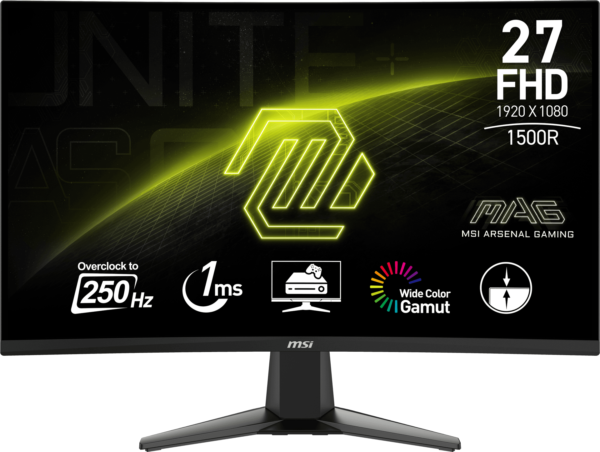 MSI 27 MAG 27C6X 1920x1080 (FHD) 16:9 CURVE 1500R VA 250HZ(OC) 1MS ADAPTIVE-SYNC GAMING MONITOR