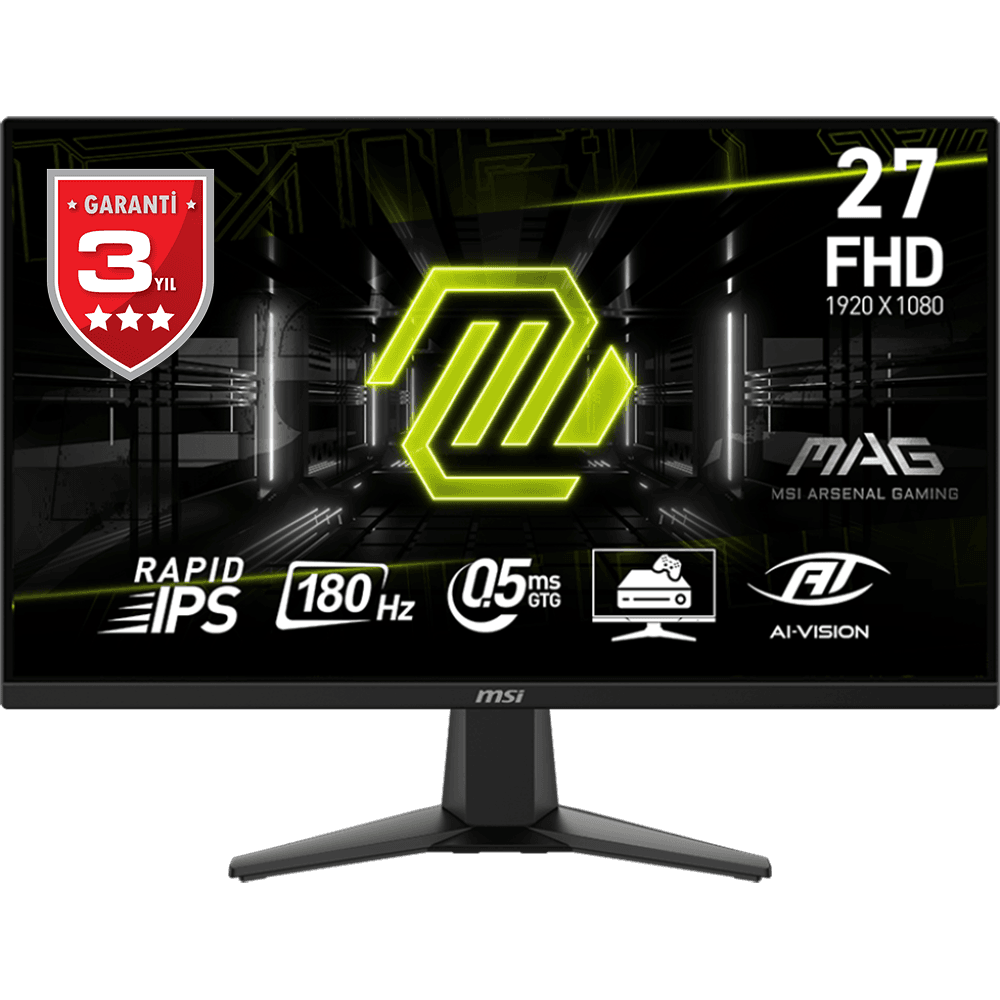 MSI 27 MAG 275F 1920x1080 (FHD) 16:9 FLAT RAPID IPS 180HZ 0.5MS(GTG) ADAPTIVE-SYNC GAMING MONITOR