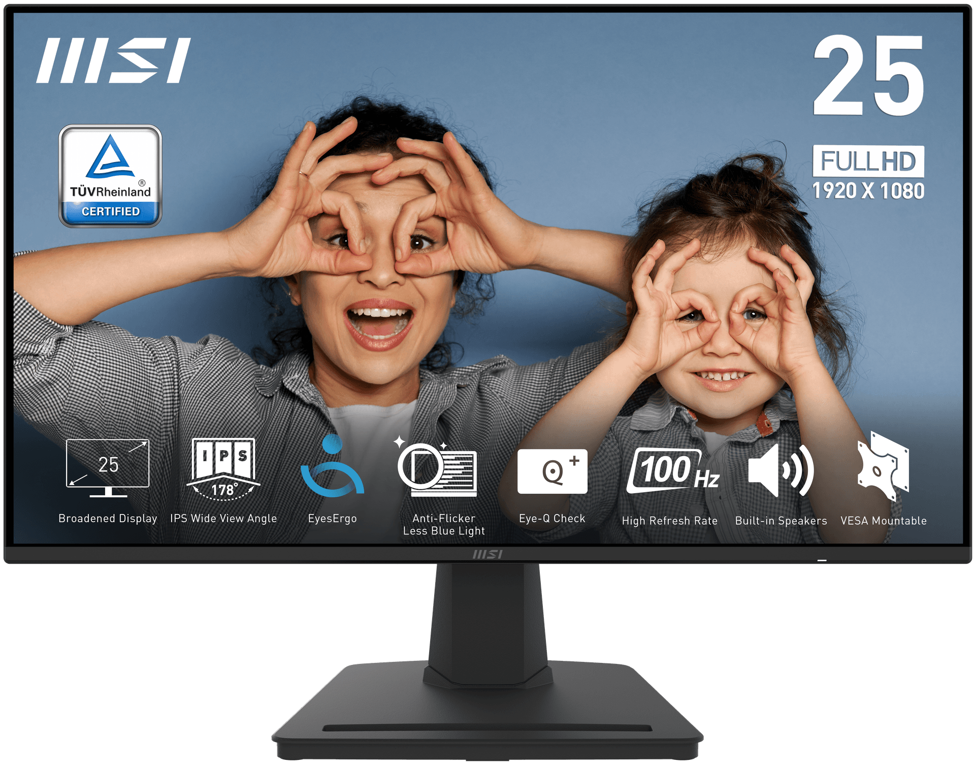 MSI 24.5 PRO MP252 1920x1080 (FHD) 16:9 FLAT IPS 100HZ 1MS ADAPTIVE-SYNC MONITOR