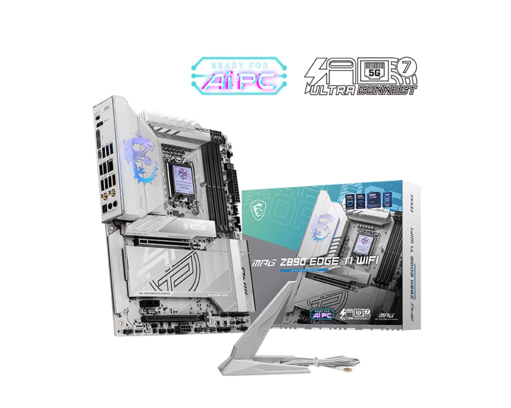 MSI MB MPG Z890 Edge Ti WIFI Soket 1851 DDR5 9200MHZ(OC) USB 20GBPS 5XM.2 2XTB4 HDMI Display 5G LAN WIFI 7 ATX