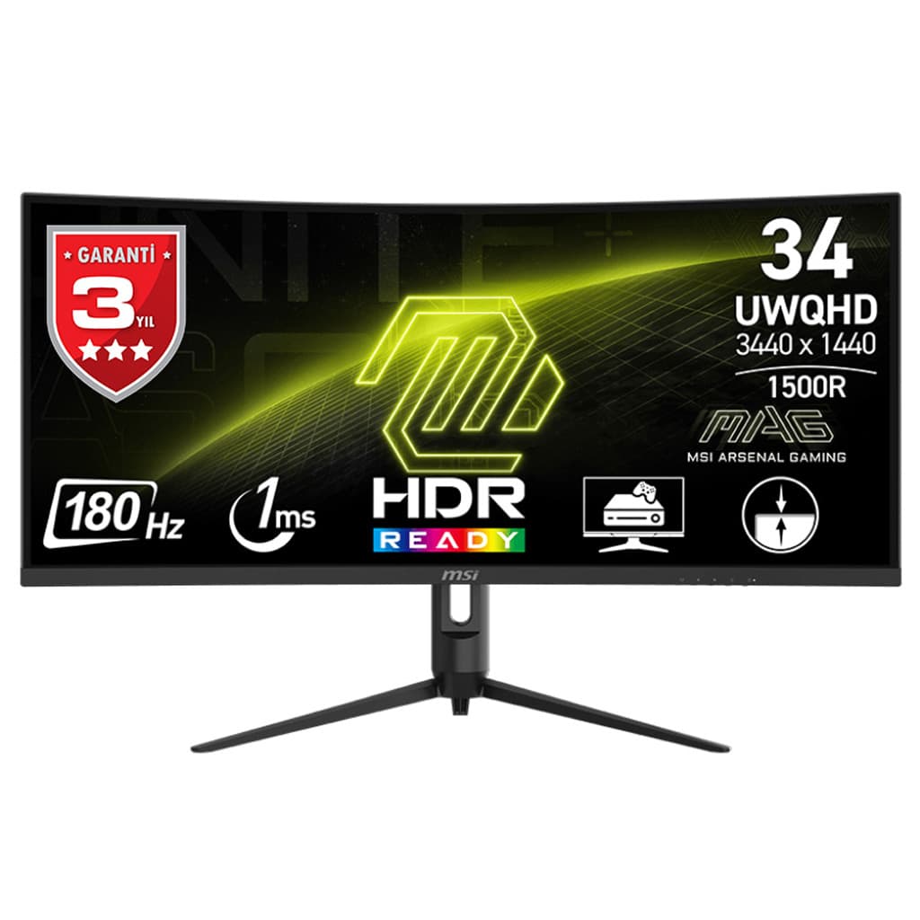 MSI 34 Mag 342CQR E2 Curved VA 3440X1440 (Uwqhd) 21:9 180HZ 1MS Gaming Monitor