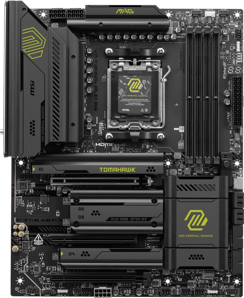 MSI MB Mag X870E Tomahawk WIFI AM5 DDR5 8400MHZ(OC) USB4 4X M.2 HDMI 2X DP 5G LAN WIFI 7 RGB ATX