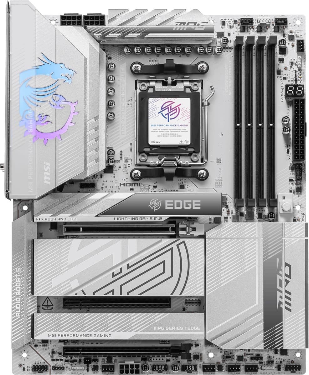 MSI MB MPG X870E Edge Ti WIFI AM5 DDR5 8400MHZ(OC) USB4 4X M.2 HDMI 5G LAN WIFI 7 RGB ATX