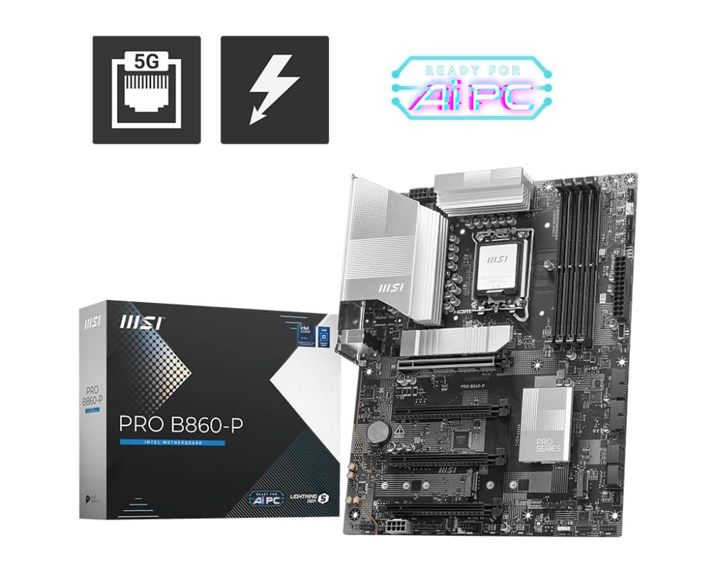 MSI MB PRO B860-P Soket 1851 DDR5 8600MHZ(OC) 3XM.2 1X TB4 HDMI Display 5G LAN ATX