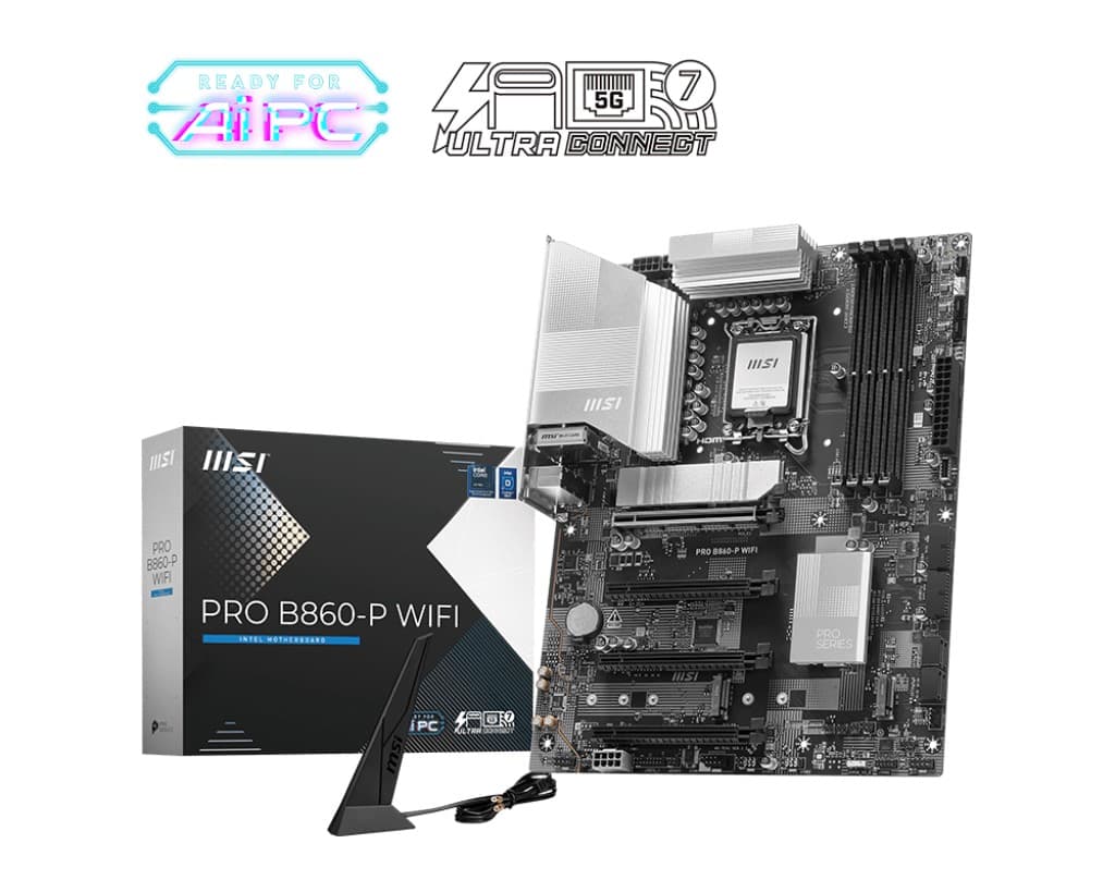MSI MB PRO B860-P WIFI Soket 1851 DDR5 8600MHZ(OC) 3XM.2 1X TB4 HDMI Display 5G LAN WIFI 7 ATX