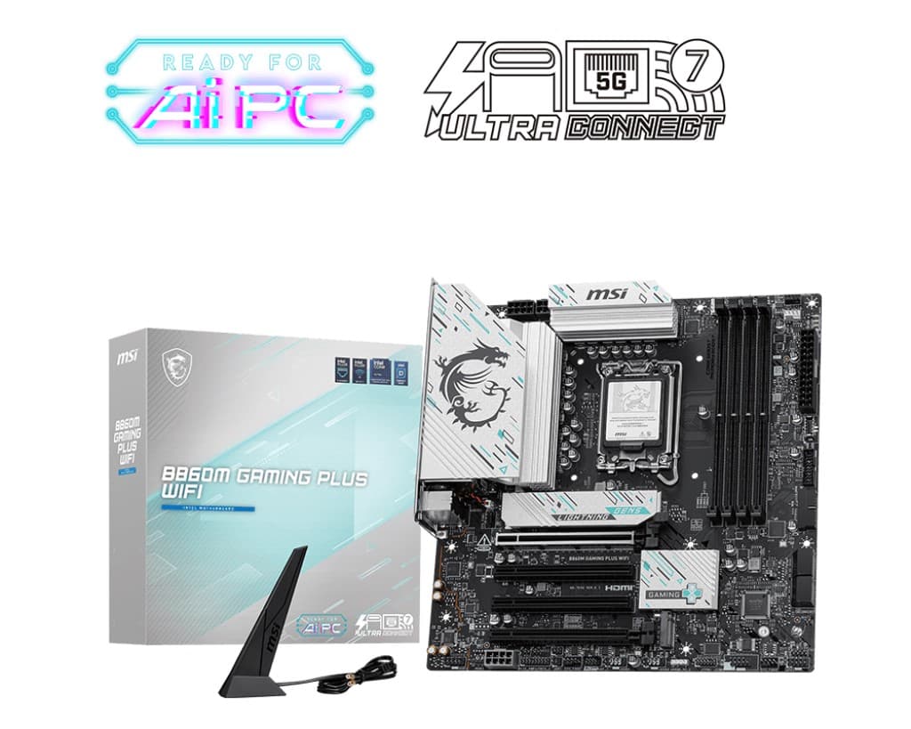 MSI MB B860M Gaming Plus WIFI Soket 1851 DDR5 8600MHZ(OC) 3XM.2 1X TB4 HDMI Display 5G LAN WIFI 7 Matx