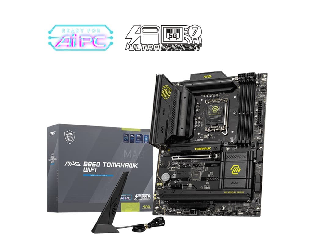 MSI MB Mag B860 Tomahawk WIFI Soket 1851 DDR5 9200MHZ(OC) 3XM.2 2X TB4 HDMI Display 5G LAN WIFI 7 ATX