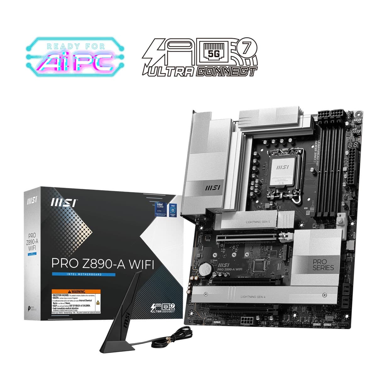 MSI MB PRO Z890-A WIFI Soket 1851 DDR5 9200MHZ(OC) USB 20GBPS 4XM.2 2XTB4 HDMI 2X DP 5G LAN WIFI 7 ATX