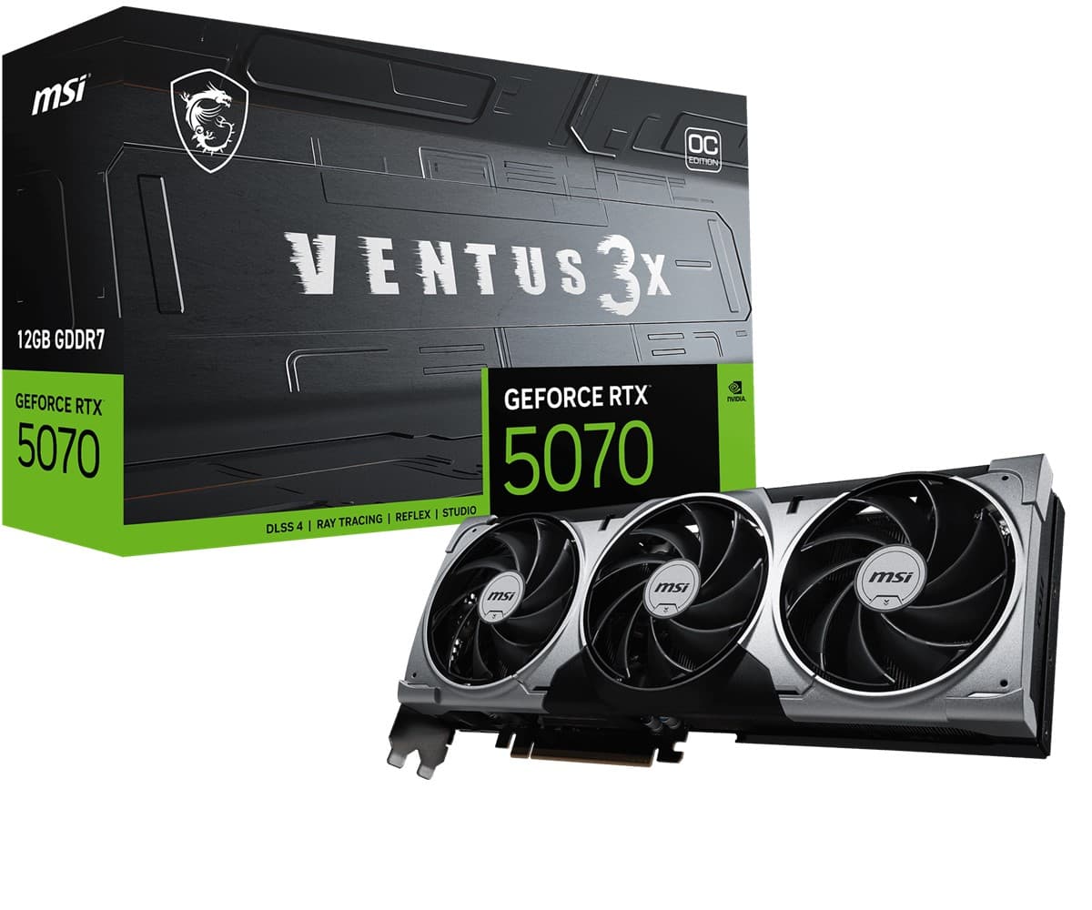 MSI VGA Geforce RTX 5070 12G Ventus 3X Oc RTX 5070 12GB GDRR7 192B DX12 PCIE 5.0 X16 (3XDP 1XHDMI)