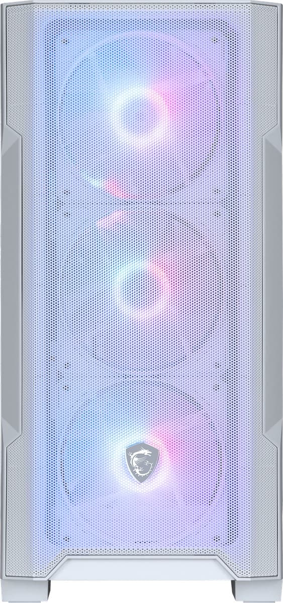 MSI Mag Forge M100R White Temperli Cam 3X120MM 1X120MM ARGB Fan Matx Gaming Bilgisayar Kasasi