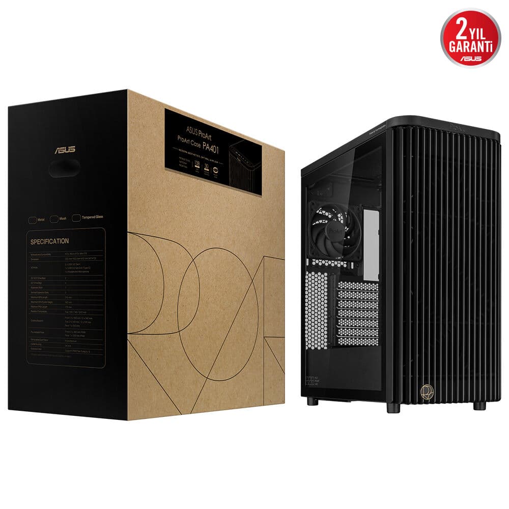 Asus Proart PA401 TG Optimum Havalandirma İki Adet 160MM Ön Fan ve Bir Adet 120MM Arka Fan