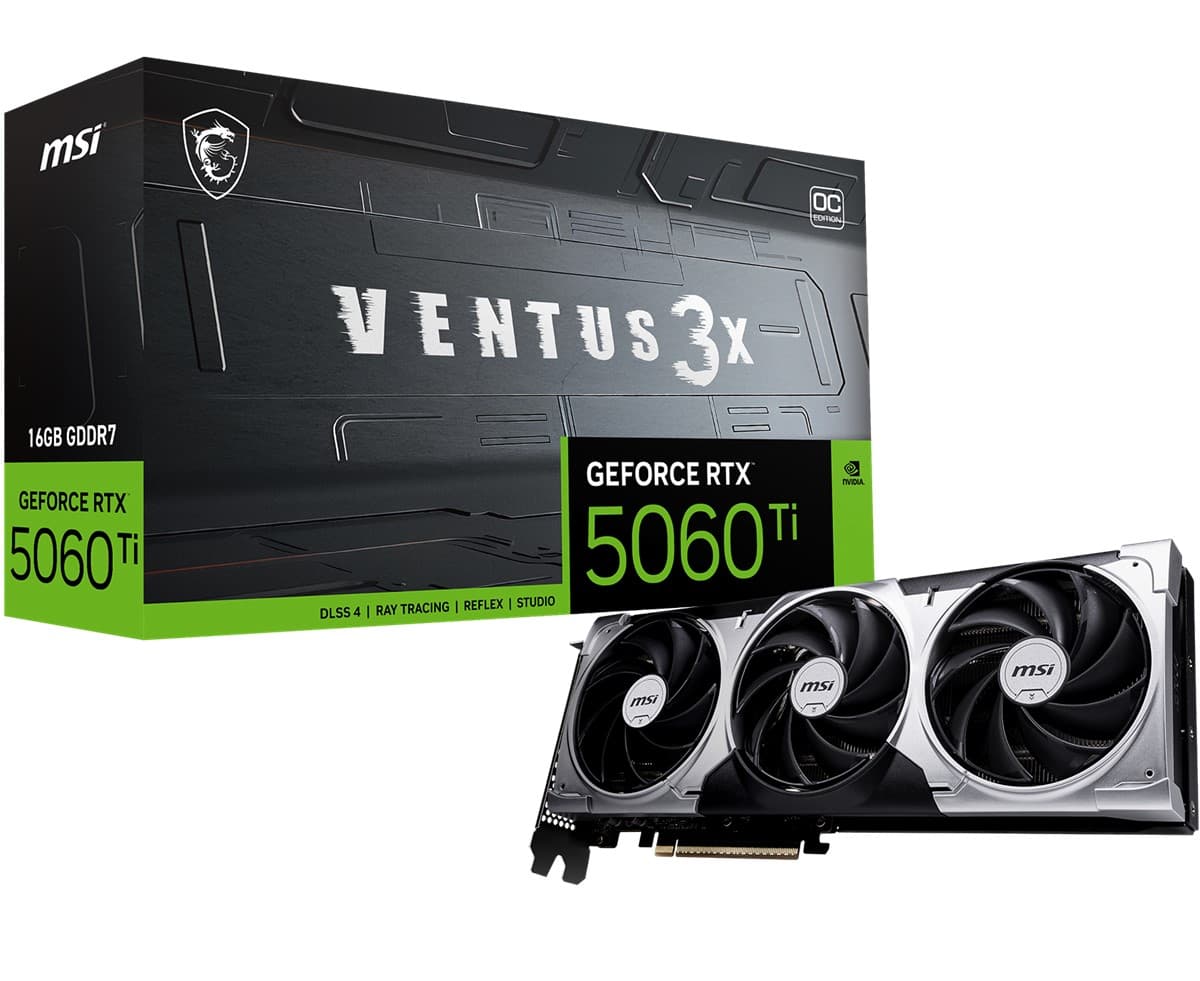 MSI VGA Geforce RTX 5060 Ti 16G Ventus 3X Oc RTX 5060 Ti 16GB GDDR7 128B DX12 PCIE 5.0 X16 (3XDP 1XHDMI)