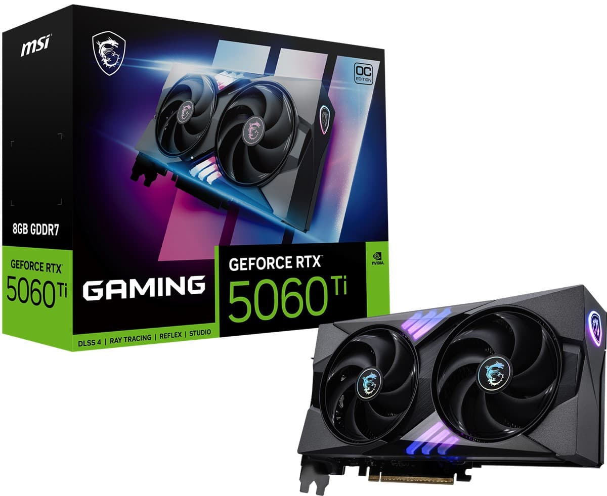 MSI VGA GeForce RTX 5060 Ti 8G GAMING OC RTX 5060 Ti 8GB GDDR7 128B DX12 PCIE 5.0 X16 (3XDP 1XHDMI)