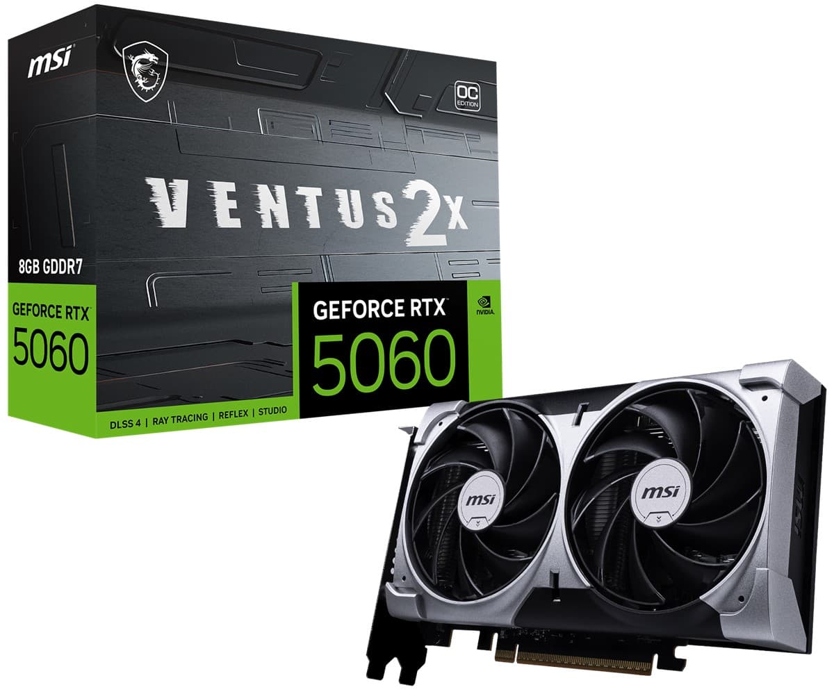 MSI VGA Geforce RTX 5060 8G Ventus 2X Oc RTX 5060 8GB GDDR7 128B DX12 PCIE 5.0 X16 (3XDP 1XHDMI)