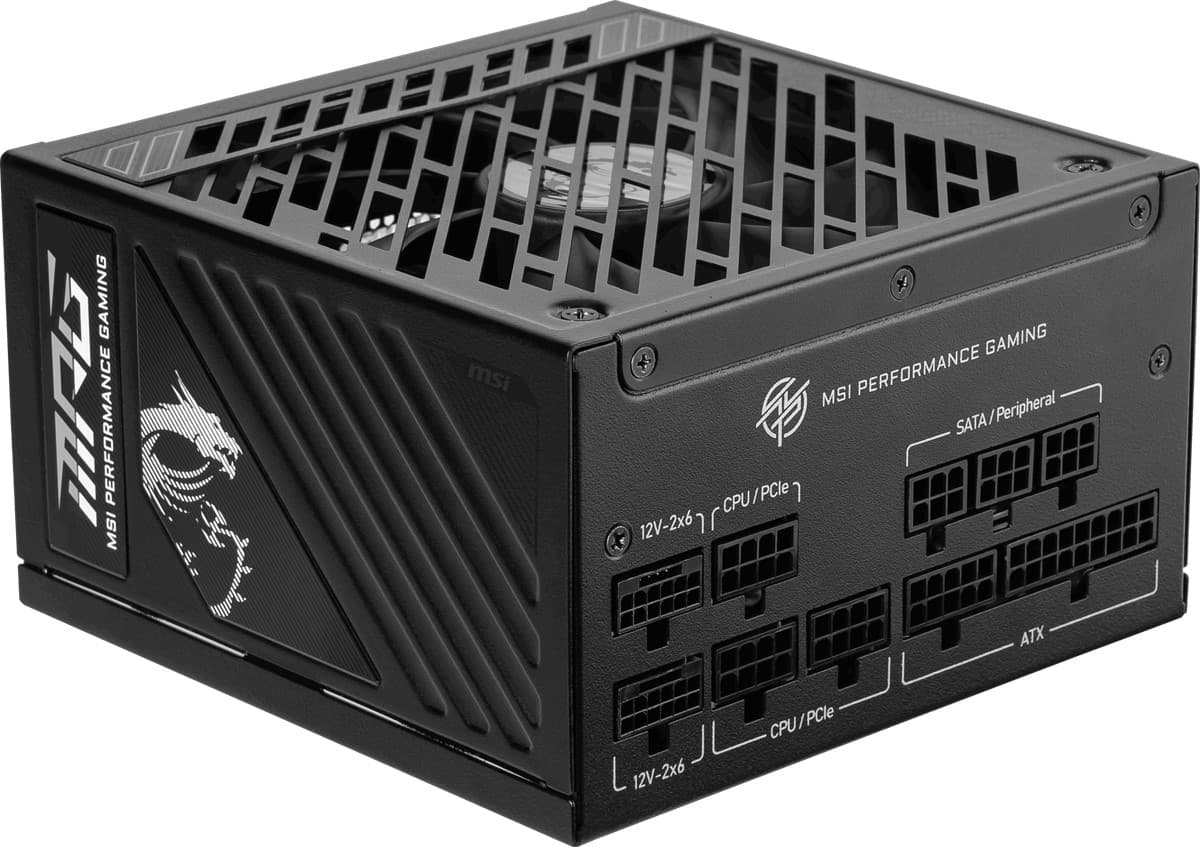 MSI Psu MPG A1000GS PCIE5 1000W 80+ Gold ATX 3.1 2X12V-2X6 Power Supply