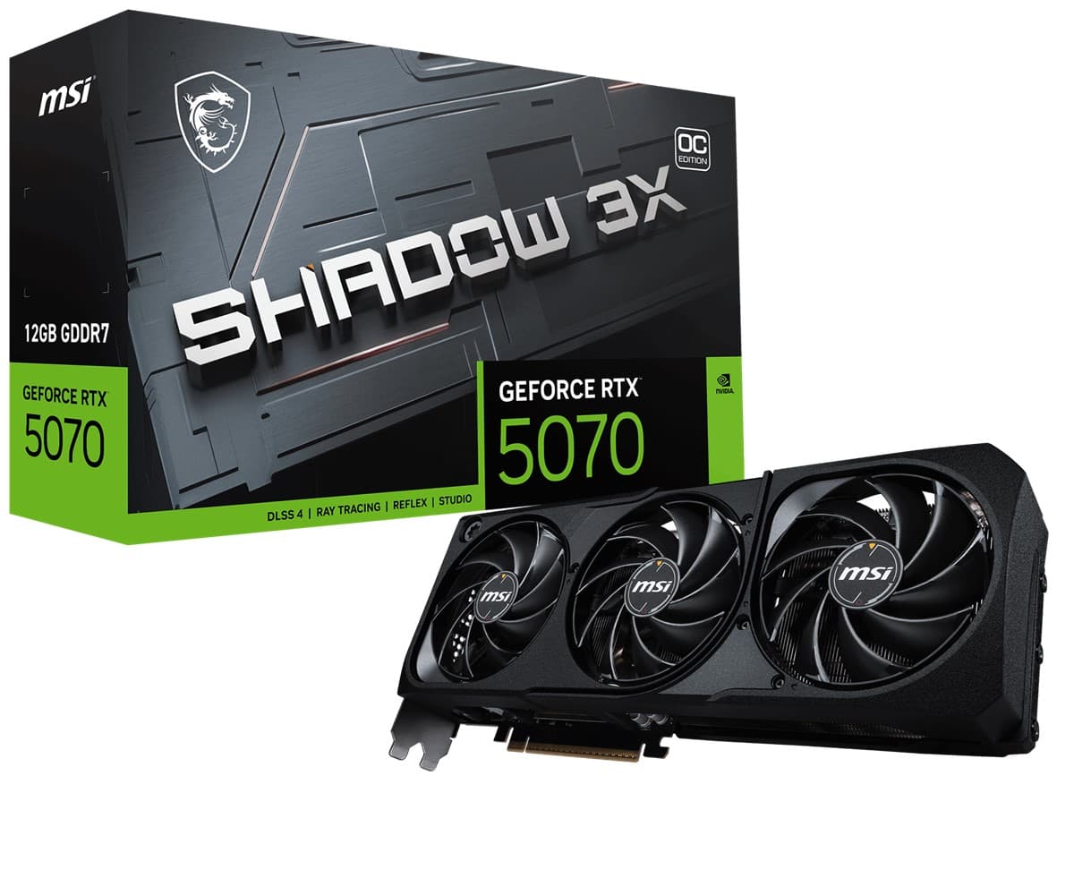 MSI VGA Geforce RTX 5070 12G Shadow 3X Oc RTX 5070 12GB GDRR7 192B DX12 PCIE 5.0 X16 (3XDP 1XHDMI)