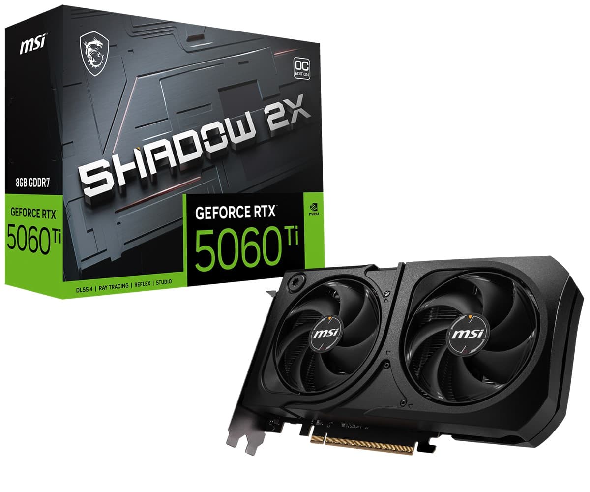 MSI VGA Geforce RTX 5060 Ti 8G Shadow 2X Oc Plus RTX 5060 Ti 8GB GDDR7 128B DX12 PCIE 5.0 X16 (3XDP 1XHDMI)