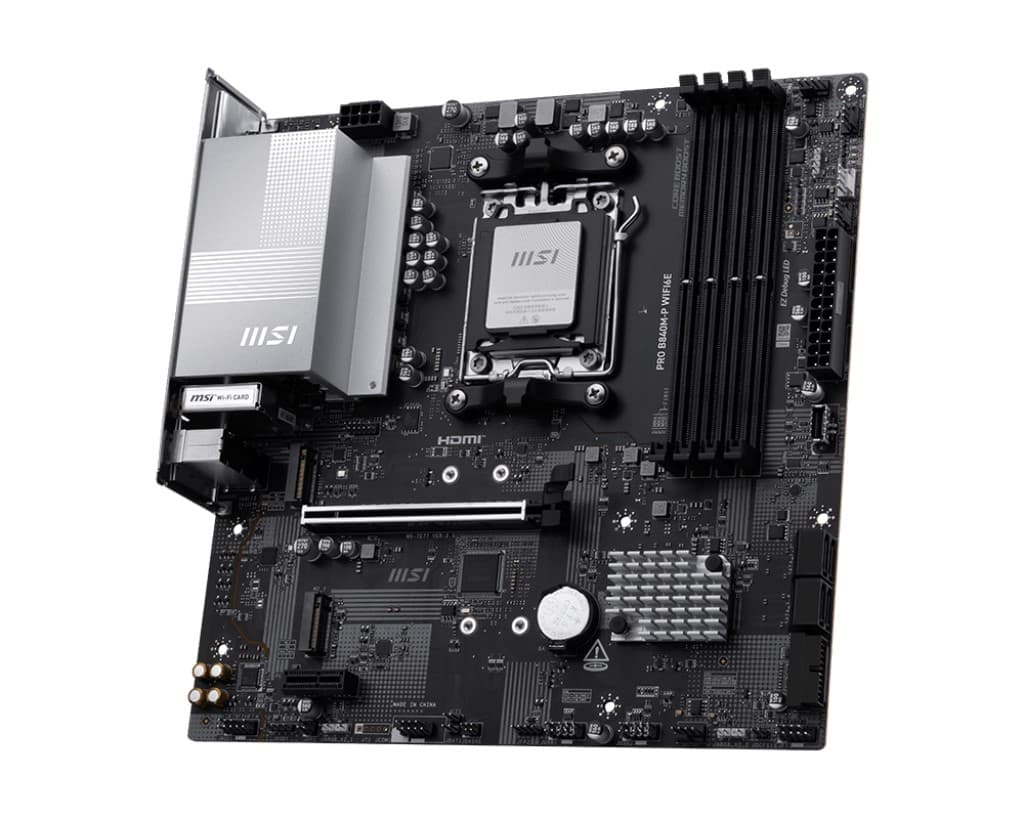 MSI MB PRO B840M-P WIFI6E AM5 DDR5 8000MHZ(OC) HDMI ,2X M.2 USB 5 GBS 2.5G LAN Wi-Fi 6E Matx