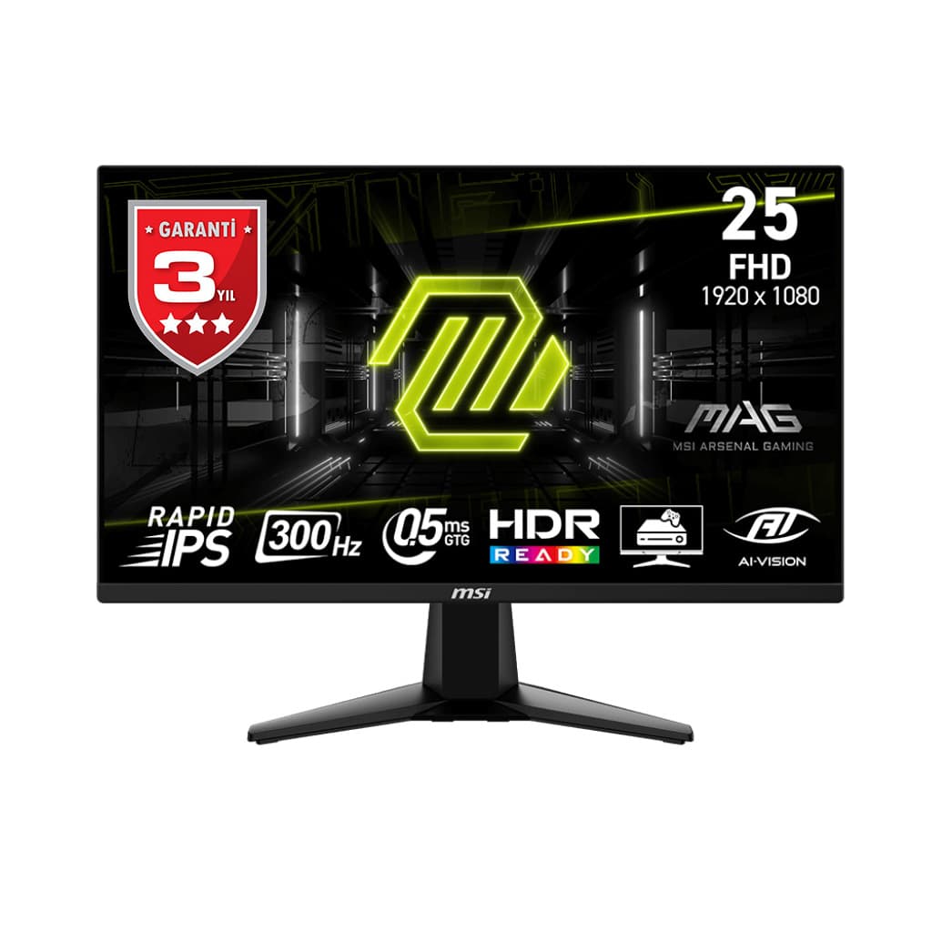 MSI 24.5 Mag 255XF 1920X1080 (FHD) 16:9 Flat IPS 300HZ 0.5MS (GTG) Adaptive-Sync Gaming Monitor