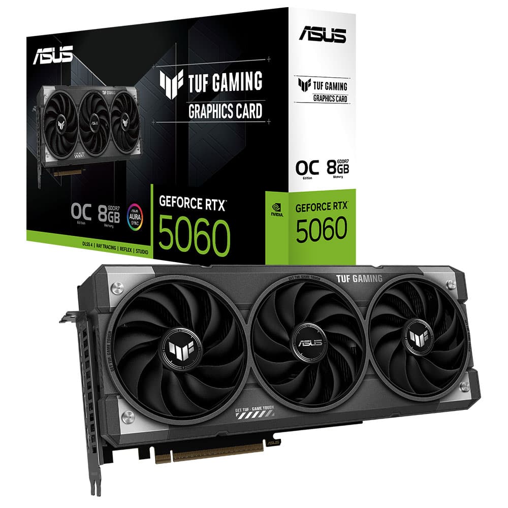 ASUS VGA TUF-RTX 5060-O8G-GAMING-NVIDIA-GEFORCE-RTX 5060-8GB GDDR7-128bit--HDMI-3xDP-DLSS3 EKRAN KARTI
