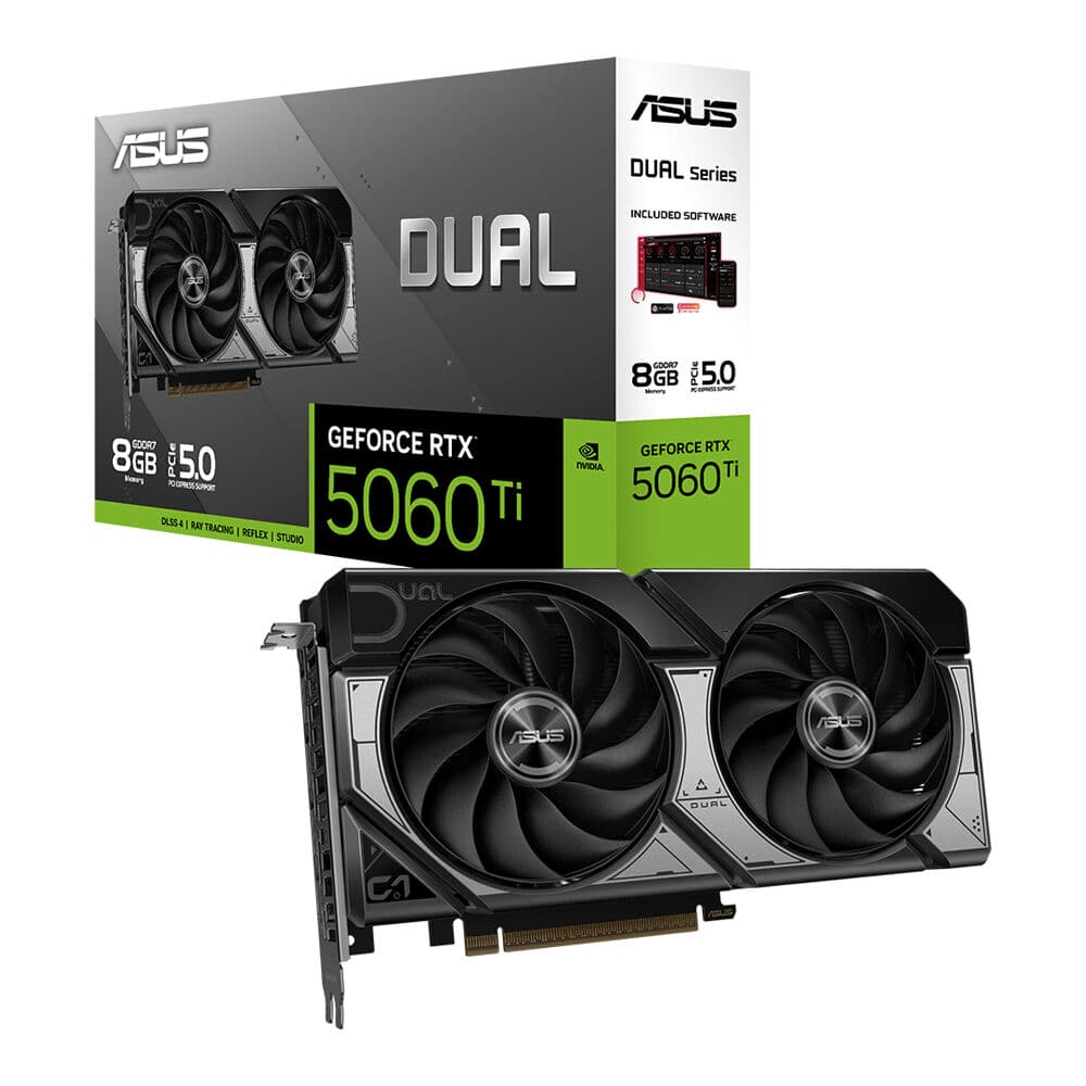 ASUS VGA DUAL-RTX 5060 Ti-8G-NVIDIA-GEFORCE-RTX 5060 Ti-8G-8GB GDDR7-128bit--HDMI-3xDP-DLSS4 EKRAN KARTI
