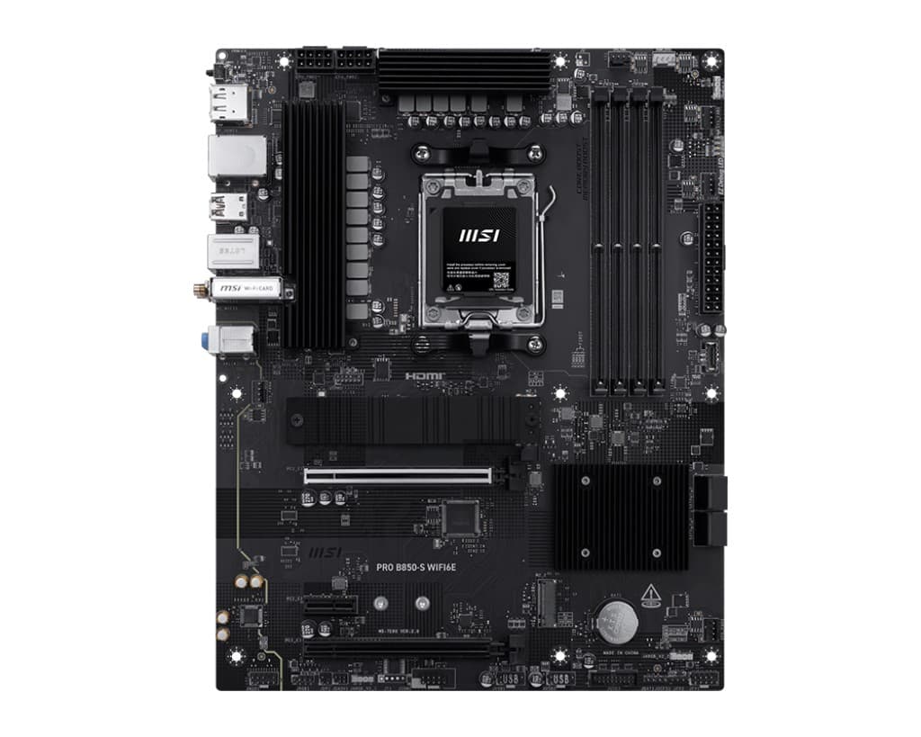 MSI MB PRO B850-S WIFI6E AM5 DDR5 8200MHZ(OC) HDMI DP 2X M.2 USB 10GBS 2,5G LAN Wi-Fi 6E ATX