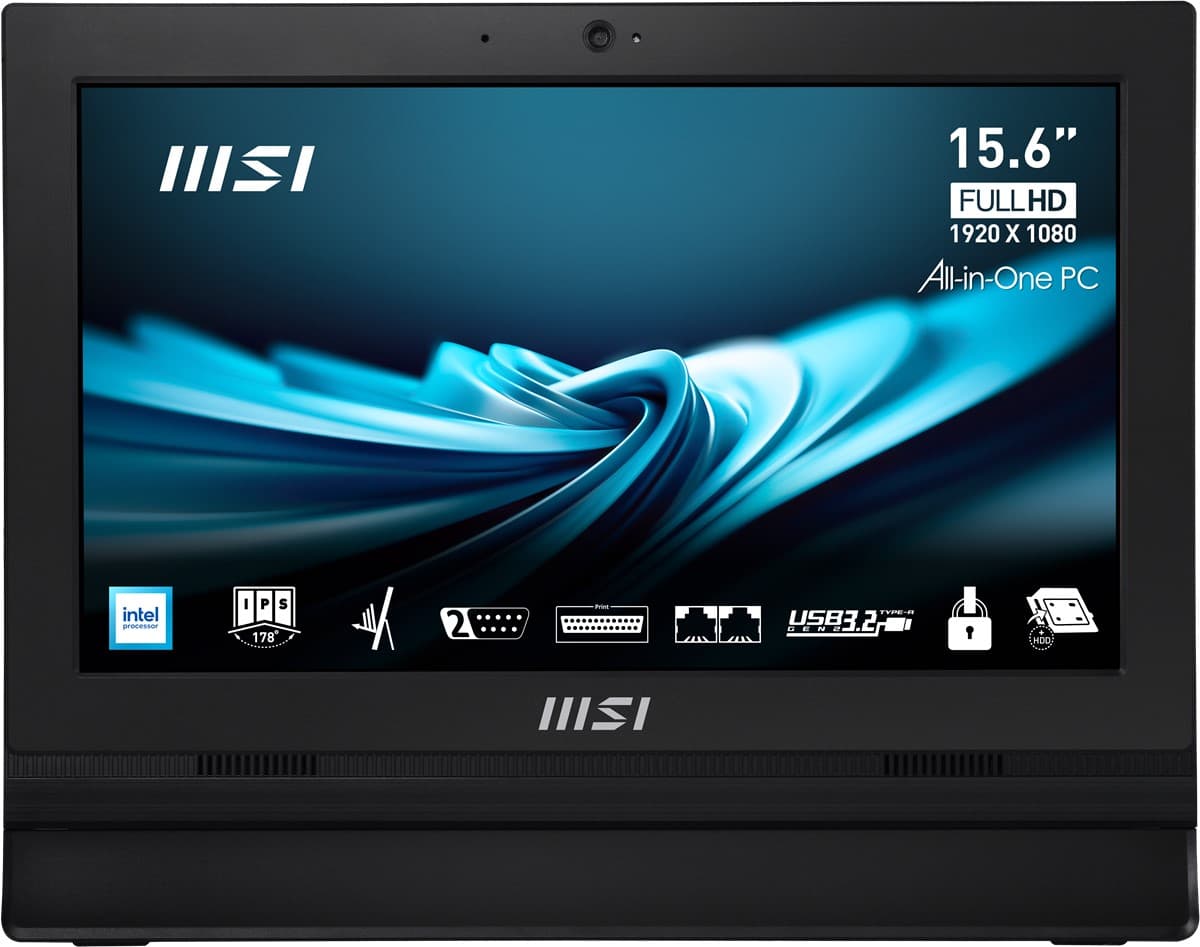 MSI PRO AP162T ADL-042XEU 15.6 FHD İntel N100 8GB DDR4 256GB SSD Fdos Dokunmatik Siyah Aio PC