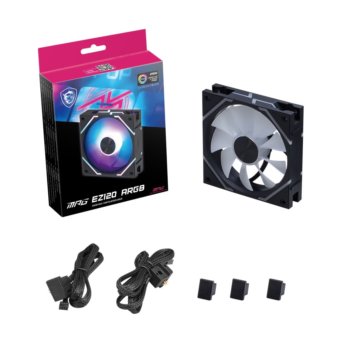 MSI MPG EZ120 ARGB-1B ARGB 120MM Manyetik Daisy-Chain Siyah Kasa Fani